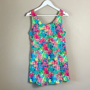 Serengeti Tropical hydrangea Swim Tunic Pink Mult